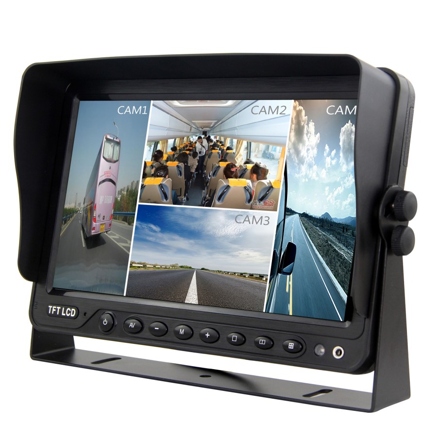 10.1 inch quad HD monitor with DVR function support 256G SD card video recording