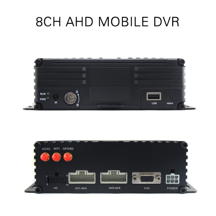 8 canales 1080P Full HD DVR móvil con GPS 3G 4G WIFI G-sensor RJ45 IPC