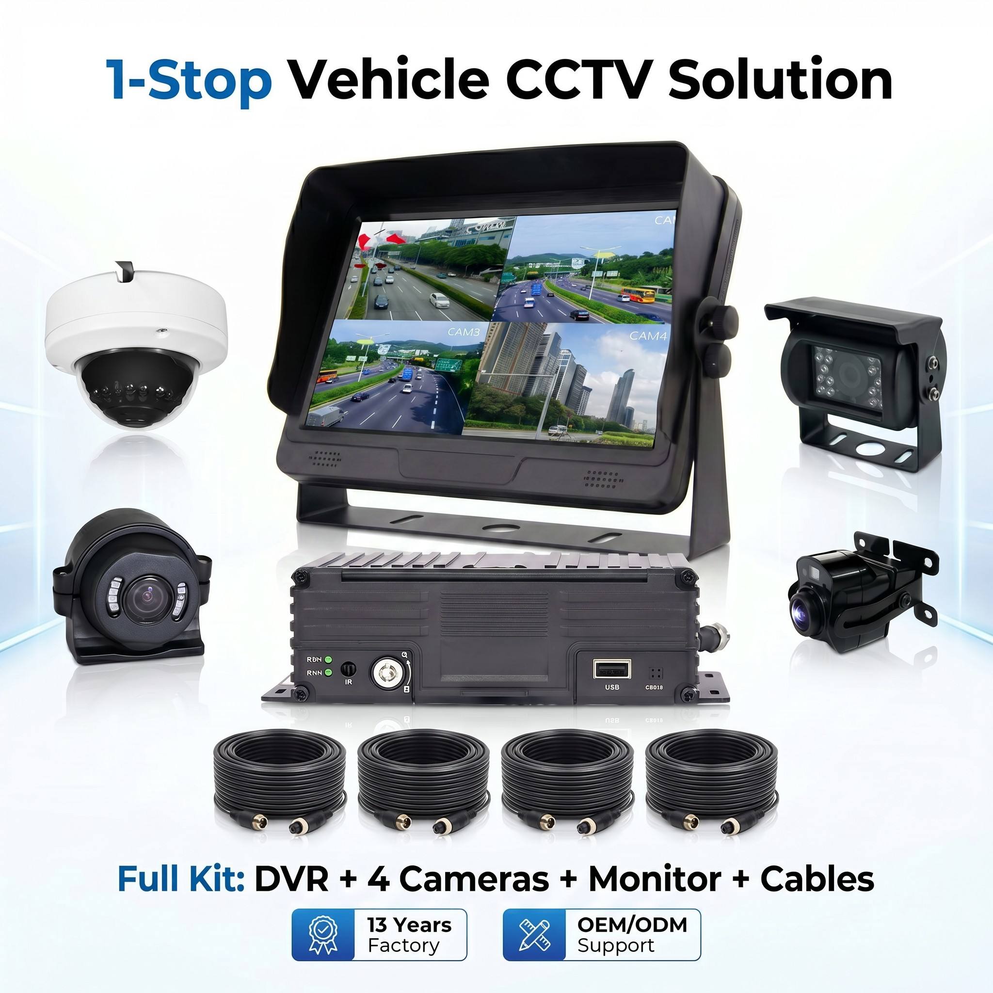 8 channel 1080P Full HD Mobile DVR with GPS 3G 4G WIFI G-sensor RJ45 IPC-Model: E808  - copy