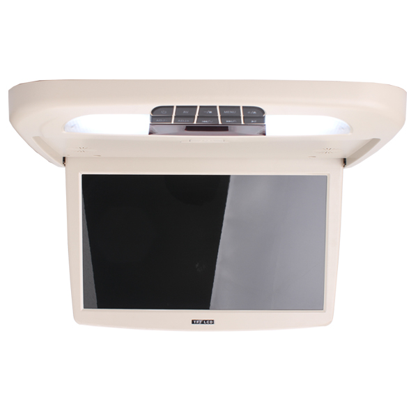 thumbnail image 2 of ATMOMO 13" Flip Down Roof Monitor – Beige – Overhead Smart Screen For Vehicle 2 of 5